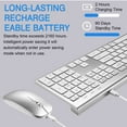 thumbnail image 6 of Rechargeable Wireless Keyboard Mouse, UrbanX Slim Thin Low Profile Keyboard and Mouse Combo with Numeric Keypad Silent Keys for Acer Chromebook 14" Laptop - White, 6 of 7