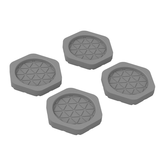 4 almohadillas antivibración para lavadora, estabilizadoras universales, antideslizantes. Gris hexagonal