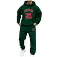 thumbnail image 4 of Jogging Suits for Men Casual Jogging Gym Sweat Suits Comfy Casual Athletic Set Men's Fashion, Dark Green, Size XXL, 4 of 5