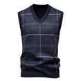 thumbnail image 3 of Chiccall Men's Sleeveless V Neck Pullover Sweater Slim Fit Casual British Style Stiped Sweater Vest, 3 of 8