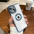 thumbnail image 4 of for iPhone 13 Pro Case with Camera Lens Protector, Logo View for Women Men, Soft Plating Transparent Slim Ultrathin Phone Cases for iPhone 13 Pro Clear Back Cover (for iphone13Pro,Blue), 4 of 13