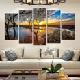 thumbnail image 4 of (a) Imagen grande enmarcada de Sunrise Sunrise, impresiones en lienzo, imagen de patrón moderno, decoración artística de pared envuelta en camilla, 4 of 4