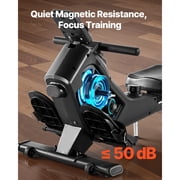 KFFKFF Magnetic Rowing Machine with 16 Adjustable Resistance Levels, Foldable Design for Home Use, 350 lbs Capacity, Smooth Pulley System, Bluetooth App Integration, and LCD Display