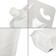 50 Pcs Muka 68 OZ White Poly Side Spout Stand Up Pouch Bags w/ Handle, 15 mm Spout, BPA Free