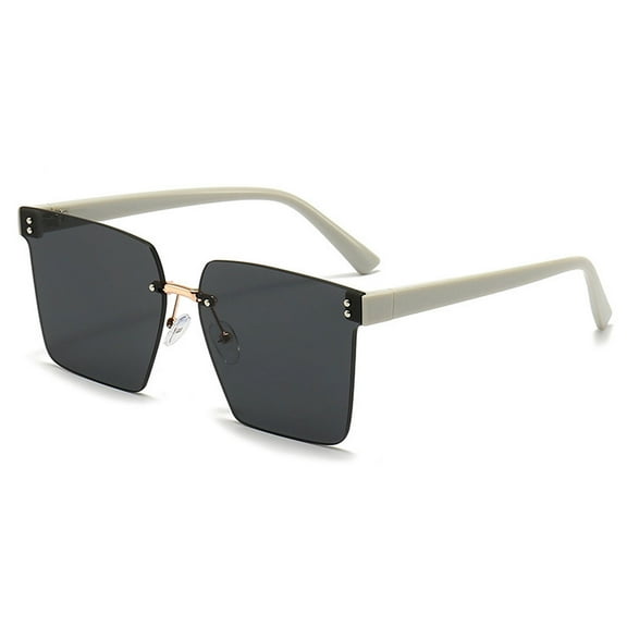 Fashion ladies frameless sunglasses European and American trendy sunglasses, made of PC and alloy - gray