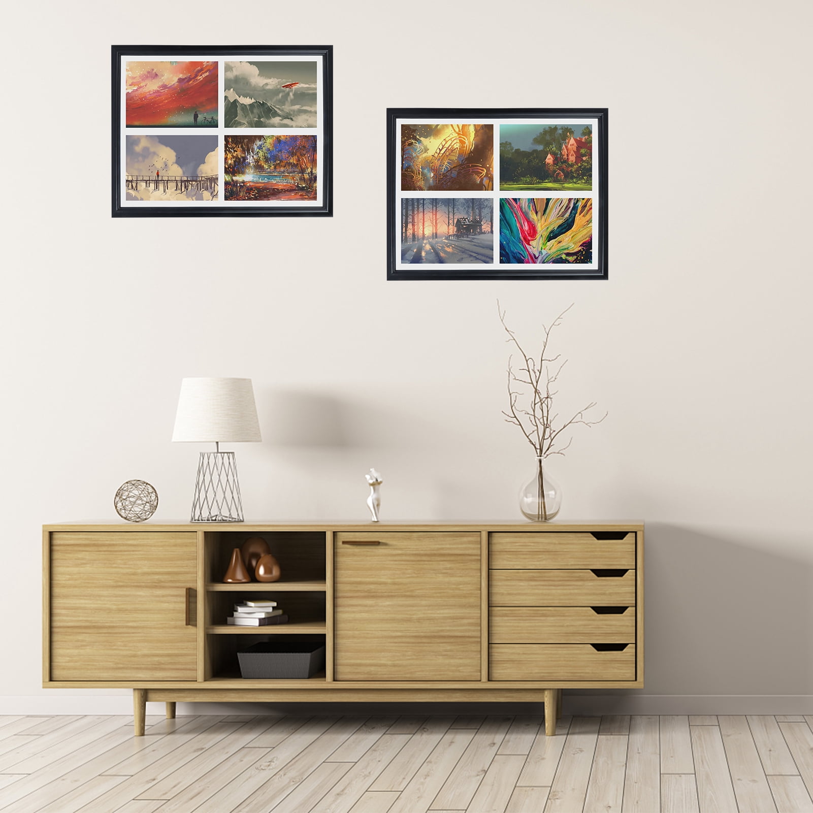 2-Pack 5x7 White Collage Picture Frame with 4 Openings