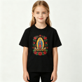 thumbnail image 2 of Virgin Mary Mom Girls Graphic Tee, Catholic Religious Flower 100% Cotton Kids Short Sleeve T-Shirt, 2 of 5
