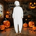 thumbnail image 2 of Moxiu Women Halloween Jumpsuit Onesie Half Zip One-piece Romper Pajamas Funny Halloween Cosplay Costume for Autumn Winter 2025 White,S, 2 of 9