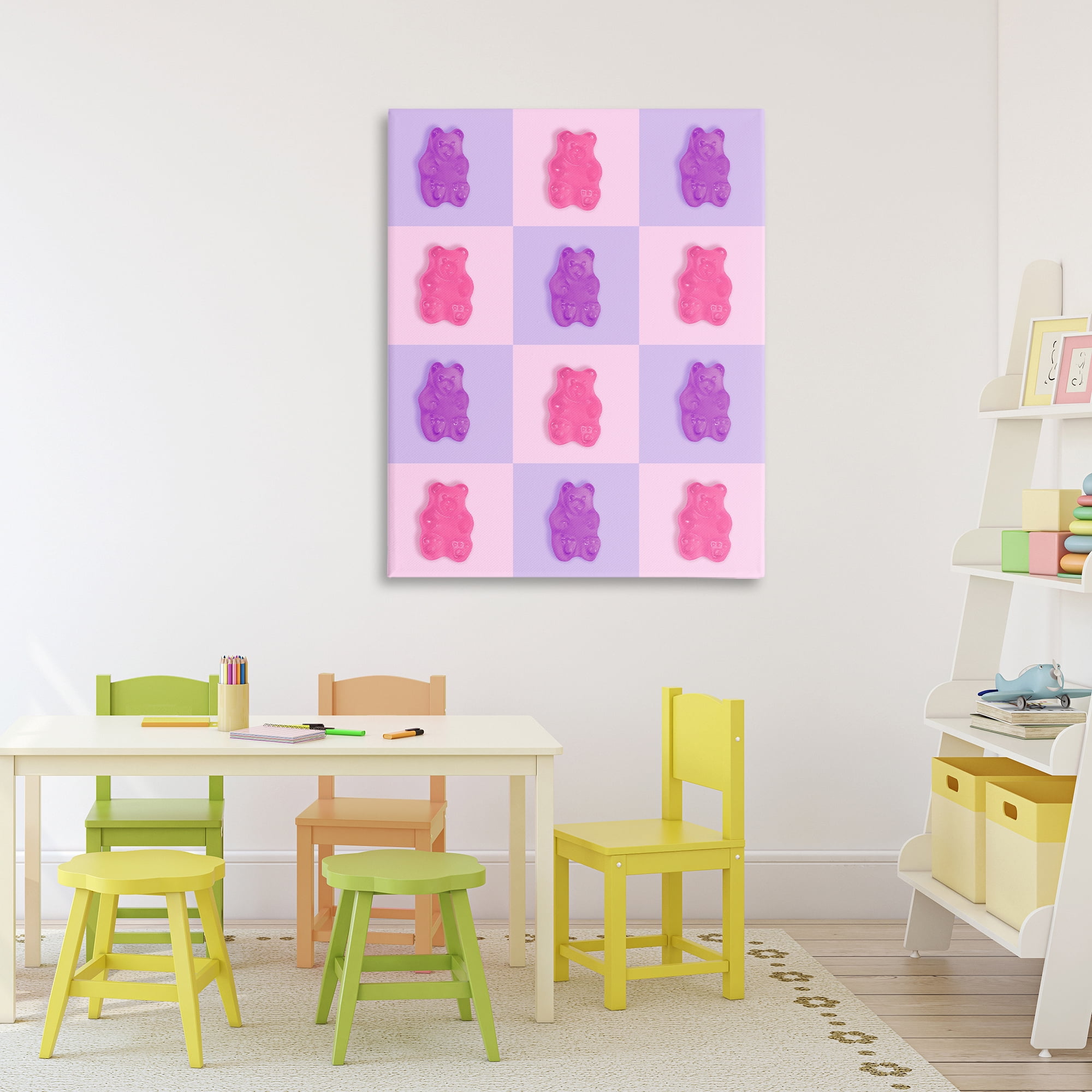 Stupell Industries Pink & Lilac Candy Bears Canvas Wall Art, design by LISH Creative