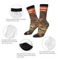 thumbnail image 3 of Daiia 1860s Style American Cowboy Print Crew Socks – Soft Breathable Long Socks for Men & Women, Moisture-Wicking & Comfortable Daily Wear Socks, One-Size Fits Most (US 5-11), 3 of 6