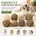 thumbnail image 3 of WLGJL Bunny Chew Grass Balls, Rolling Chew Toys for Small Animals, Natural Chew Grass Toys and Bunny Treats for Rabbits, Guinea Pigs, Chinchillas, Hamsters, Mice Teeth Grinding (8 Pcs), 3 of 8