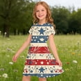 thumbnail image 6 of Amidoa Girl Dresses 4th of July Short Sleeve Swing A-Line Dress Summer Casual Sundress for Kids Multicolor Size 13, 6 of 9
