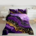 thumbnail image 2 of jejeloiu Gold Glitter Print Full Size Comforter Sets,Marble Texture Bedding Comforter Set,Modern Fluid Art Bedding Sets For Adults,Luxury Bedroom Decor Reversible,3-Piece, 2 of 8