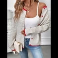 thumbnail image 4 of Suéteres Tipo Cárdigan para Mujer, Modernos, de Larga, con Botones y Cuello Redondo, de Punto, Bonitos Abrigos de Invierno con Abertura Frontal. Gris L, 4 of 10