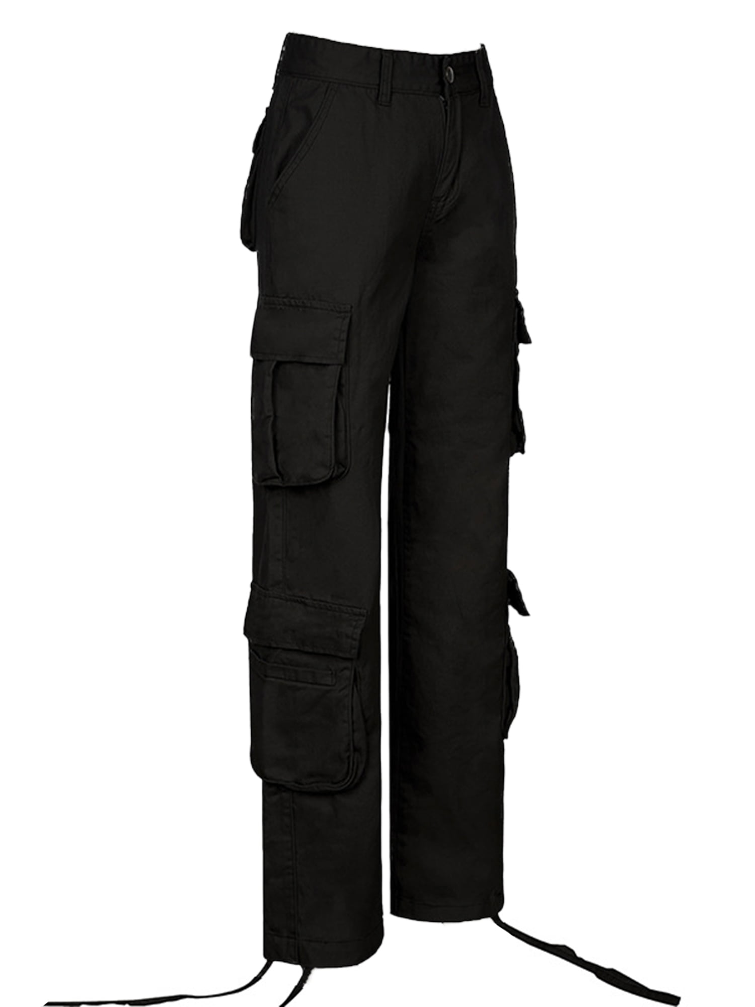 Sunisery Womens Gothic Punk Cargo Pants High Waist Flare Pants Wide Leg  Harajuku Baggy Jeans 90s Streetwear Khaki M 