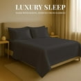 thumbnail image 6 of Sacred Thread Rayon Derived from Bamboo Sheets Full Size, 18'' Deep Pocket Cooling Sheets for Hot Sleepers, 6 PC Cooling Sheets (Full Size) (Dark Grey), 6 of 9