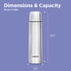 thumbnail image 5 of Milton Thermosteel Flip Lid 1000, termo aislado al vacío de doble pared 1000 ml | 34 onzas | 1 litro | Botella de agua fría y caliente las 24 horas con tapa, acero inoxidable, sin BPA, a prueba de fug, 5 of 5