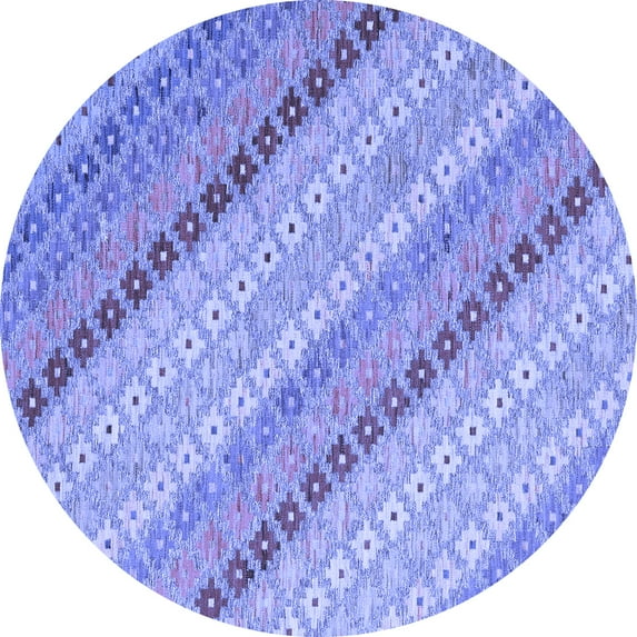 Ahgly Company Indoor Round Southwestern Blue Country Area Rugs, 4' Round