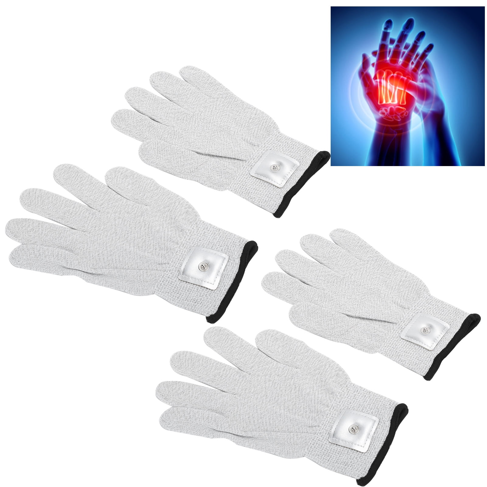 CHICIRIS Electrode Glove,Gloves for TENS Machine,2 Pairs Electrode Gloves Electrotherapy Massager Wear‑Resistant Gloves for TENS Machine