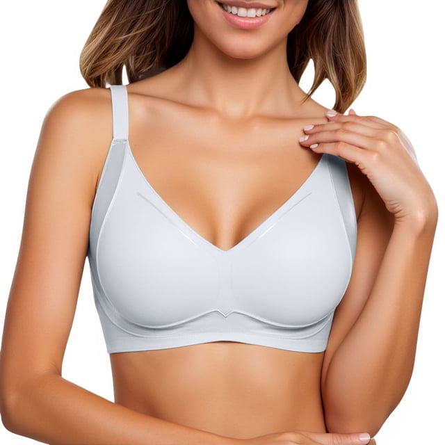 Sujetador sin costuras fino para mujer: sujeción suave, pecho grande, transpirable, sin aros