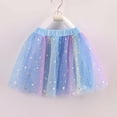 thumbnail image 2 of Girls Skirt Tutu Layered Party Dress Ballet Performance Twirl Flare Mini Dance Outfit for Kids Blue 3 Years-4 Years, 2 of 7