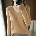 thumbnail image 5 of Duoif Sweaters for Women Trendy Light Sweaters for Women Long Sleeve Crew Neck Lightweight Soft Knitted Pullover Knitted Blouse Women's Sweaters Womens Tops Khaki XL, 5 of 7
