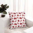 thumbnail image 6 of Pofeuu Strawberry Print Double-sided plush pillowcase Square Throw Pillow Covers Pillows Cover for Living Room Bedroom Sofa Couch Cushion Cover（No pillow core）-16"x16", 6 of 7