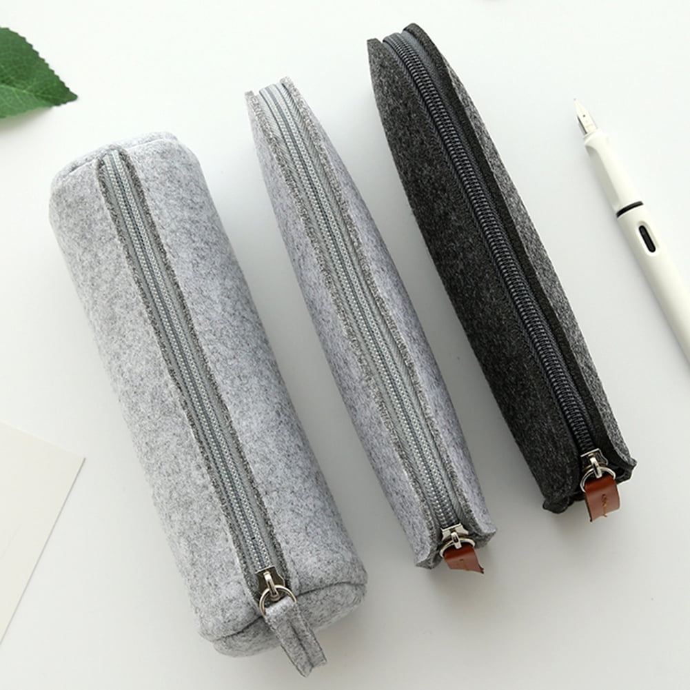Yesbay Pencil Case Felt Student Pen Box Ruler Eraser Stationery Zipper Bag,2#