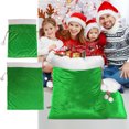 thumbnail image 4 of Christmas Drawstring Bags - Premium Green Velvet Gift Packaging Bag,Reusable Santa Claus Backpack for Christmas Decorations & Surprise Gifts,19.7x27.5in, 4 of 7