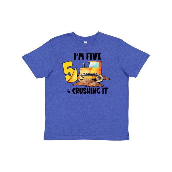 Inktastic I'm 5 and Crushing It Construction 5th Birthday Youth T-Shirt