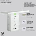 thumbnail image 5 of Socket Shelf 8 Port Surge Protector Wall Outlet by Sharper Image, As Seen On TV, 5 of 11