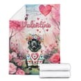 thumbnail image 2 of Hello Valentine’s Day Newfoundland Flower Crown Romantic Pink Floral Cozy Fleece Blanket Newfie Dog Lover Gifts Warm Soft Throw Blanket - 00031, 2 of 5