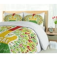 thumbnail image 5 of Ambesonne Rasta Duvet Cover Set, Reggae Music Guitar, 2-Calking, Green Yellow and Red, 5 of 7