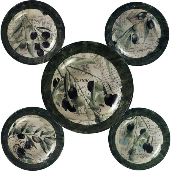 Certified International Olivia 5 Piece Pasta Bowls, Multicolor