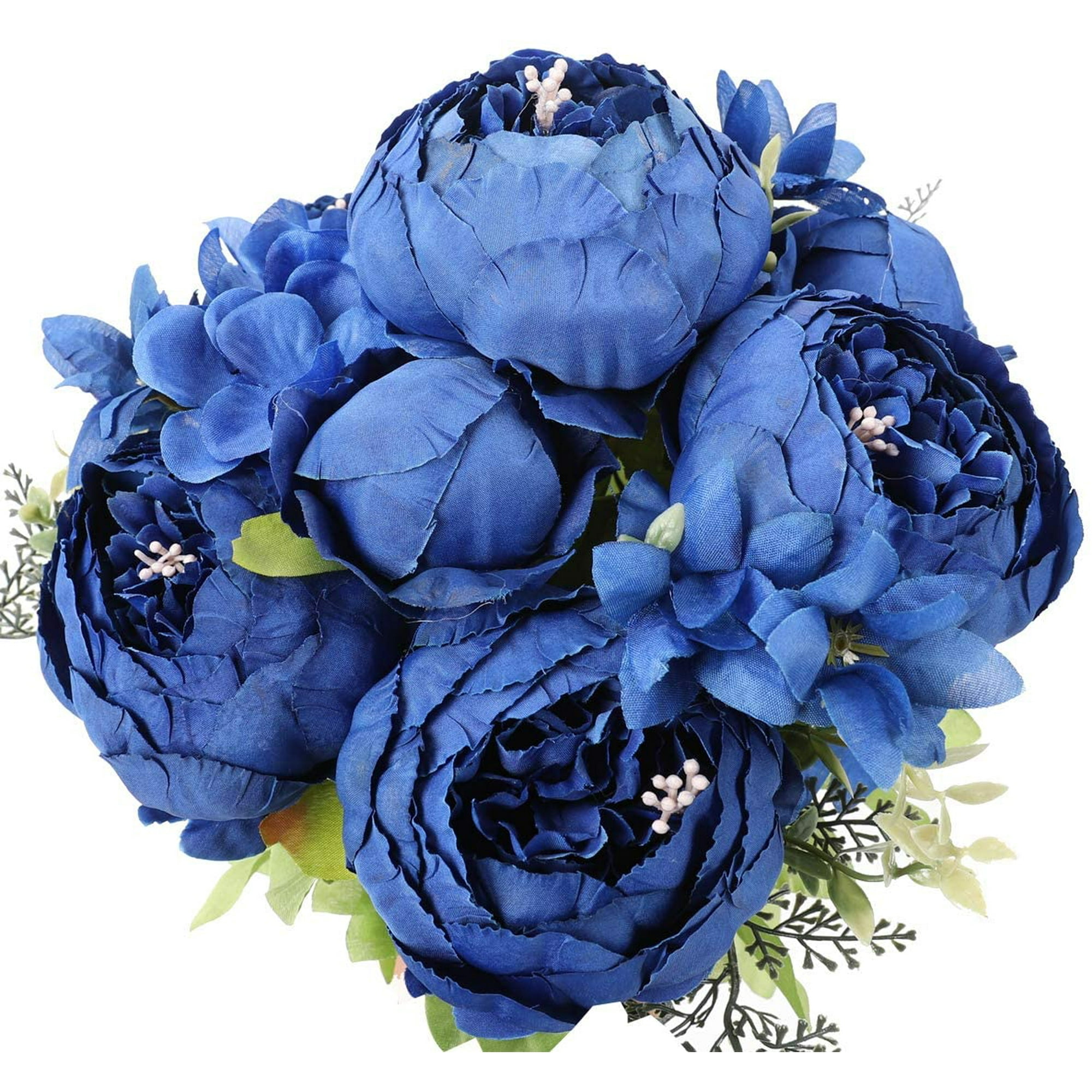 Anita M. Clark: Navy Blue Plastic Flowers / Navy Blue Silk Open Roses