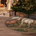 thumbnail image 5 of Defioc Three Horses Oil Painting for Christmas Tree Skirt Snowman Xmas Tree Skirt Farmhouse Christmas Decorations Tree Mat for Holiday Party Decor-30", 5 of 6