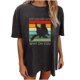 thumbnail image 1 of Blusa holgada de manga corta con estampado de letras chistosas y mangas caídas vintage para mujer Pompotops hfajkhk123999, 1 of 9