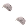 thumbnail image 2 of Sonducket Gorros de invierno forrados de satén para mujer, cómodos gorros de quimioterapia elásticos a la moda, regalos de Navidad, suministros de Caqui 2piezas Sonducket CBP334721, 2 of 5
