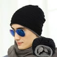 thumbnail image 2 of Men Winter Beanie Hat, Fashion Casual Soft Skin-friendly Stretch Double-layer Knitted Plush Winter Head Warm Skull Cap for Skiing Snowboarding Camping, 2 of 8
