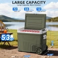 thumbnail image 5 of Auseo 12V Car Refrigerator, 53QT Electric Cooler DC/AC, -4℉~68℉, Portable Freezer Fridge Cooler with Wheels for RV Camping, Travel, Truck, Home, Green, 5 of 12