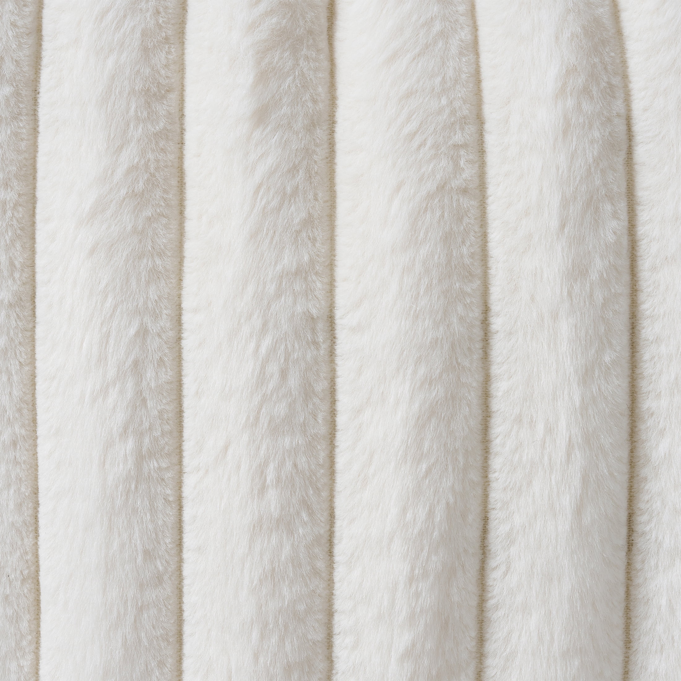 Mainstays 18" x 18" Ivory Channel Faux Fur Decorative Pillow Covers (2 Count)
