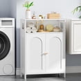 thumbnail image 6 of Bathroom Storage Cabinet, Bathroom Floor Storage Cabinet, Freestanding Bathroom Cabinet with Double Doors and Adjustable Shelves, White 11.8" D x 23.6" W x 33.5" H YYG12W, 6 of 9