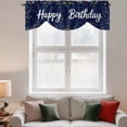 thumbnail image 2 of Happy Birthday Tie Up Valance Curtains for Windows, Kitchen Curtains Window Treatments, Navy Blue Modern Abstract Art Short Window Shades Valances for Bedroom Bathroom Cafe 54"x18", 2 of 8