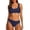 Navy, variant on Two Piece Swimsuit for Women Neck Bikini Crop Top High Cut Womens Bathing Suits Sporty High Waisted Swimwear
