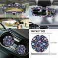 thumbnail image 5 of Renewold Hippie Flower Lotus 14 PCS Car Seat Covers Set for Women, with Steering Wheel Cover Seat Belt Covers Trash Bin Rear View Mirror Cover Armrest Cover Cushion Coasters Gear Shift Knob Cover, 5 of 7