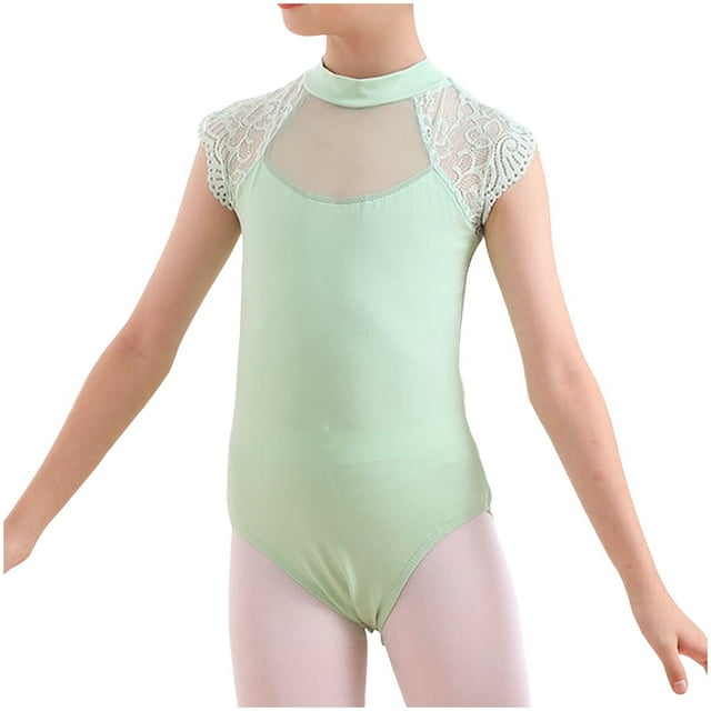 Timegard Baby Clothes for Girls Toddler Lace Cute Half High Neck Slim Stretch Onesie Rompers Dance