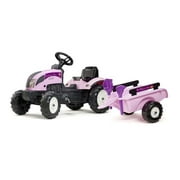 Falk FA2056C Princess Pink Pedal Tractor with Trailer, Showel & Rake, Pink - 2 to 5 Years