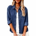 thumbnail image 5 of LIZUOJUN Women's Denim Shirt Jean Shirts for Women Button Down Long Sleeve Breathable Top for Fall, 5 of 9