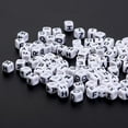 thumbnail image 4 of Rongfmy 200pcs Acrylic Alphabet Spacer Beads Square Spacer Jewelry Making Accessory DIY 1, 4 of 9