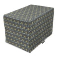 thumbnail image 1 of Floral Dog Crate Cover, Botanical Forest Bouquet Branches Summer Petals on Dark Background, Easy to Use Pet Kennel Cover for Dogs, 35" x 23" x 27", Mustard and Charcoal Grey, by Ambesonne, 1 of 6